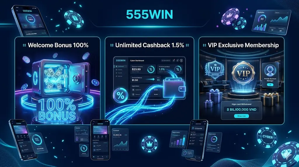 555WIN – Trang Chủ Cá Cược Uy Tín Hàng Đầu Châu Á 2026 12 Khuyến Mãi Độc Quyền - Chơi Lớn, Thắng Lớn, Hoàn Trả Khủng